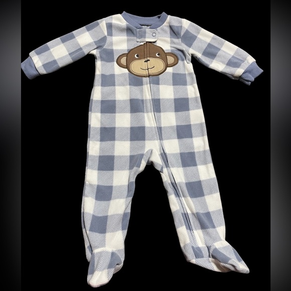 Carter’s Fleece Monkey Face Pajama - Picture 1 of 3
